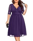Purple Dress for Women Plus Size Cocktail Wedding