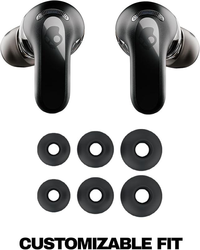 Rail ANC Écouteurs Intra-Auriculaires à Suppression de Bruit sans Fil, Autonomie 27 h, Microphone, Compatibles iPhone + Android et Appareils Bluetooth - Bone