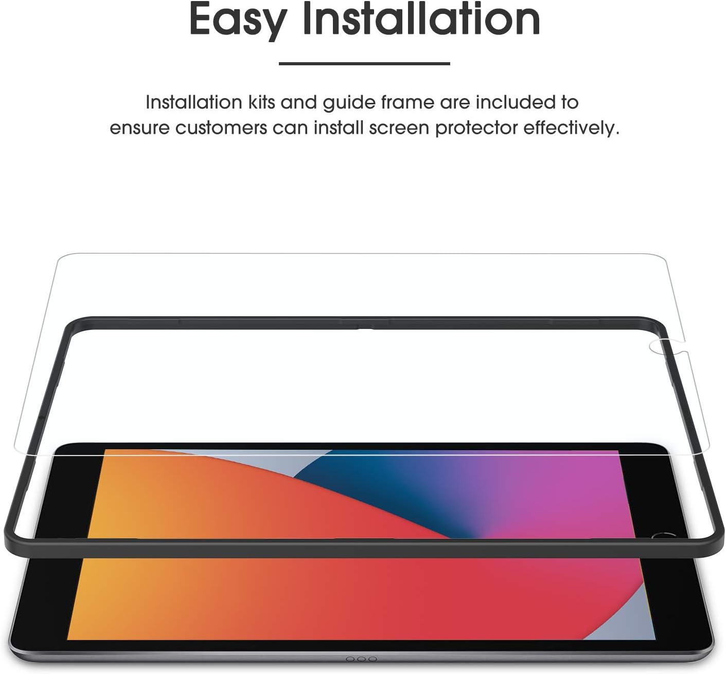 [2 Pack] OMOTON Screen Protector for iPad 8th 7th Generation (10.2 Inch, iPad 8/ iPad 7, 2020&2019) / iPad Air 3 2019 / iPad Pro 10.5 - Tempered Glass/High Definition/Bubble Free