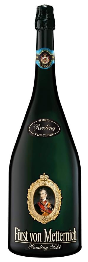 Fürst von Metternich Riesling Sekt Trocken (1 x 3 l) ? Doppelmagnum ? große 3l Flasche ? Premiumsekt aus edlen deutschen Wein