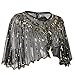 kayamiya Women's 1920s Shawl Sequin Beaded Art Deco Wedding Cape Evening Wrap