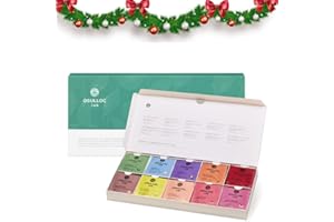 OSULLOC Premium Tea Collection (40 count, 10 flavors x 4 ea), Christmas Gift Guide, Self Care Gift Box, Premium Organic Pure & Blended Tea from Jeju