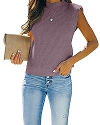 Amarmia Women's Mock Neck Knit Sweater Vest