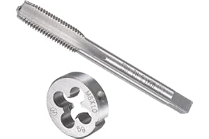 CoCud Tap and Die Set, M8 x 1 Thread, Metric High-Speed Steel Machine Screw Tap & Round Die Tool Kit - (Applications: for Thr