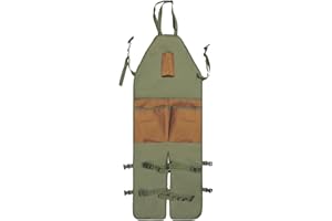 Kriopy Garden apron,Apron Man,Harvest Apron with Pockets,Waterproof,Adjustable,Reinforced Knees for Mow Grass and Lawn Mowing