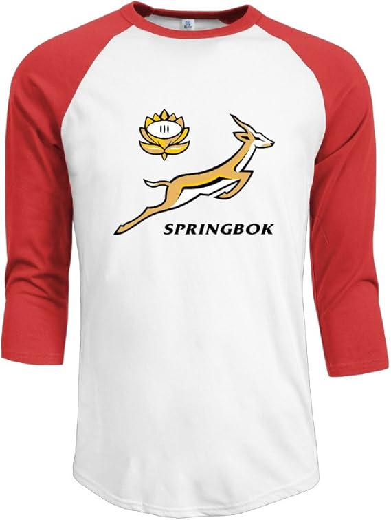 South Africa National Rugby Union Team Men's 3/4 Sleeve T-shirt: Amazon