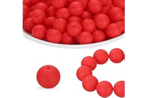 HARFINGTON 160Pcs Silicone Beads 12mm Round Rubber Focal Beads Bulk for Pens Keychain Bracelet Necklace DIY Crafts Making, St