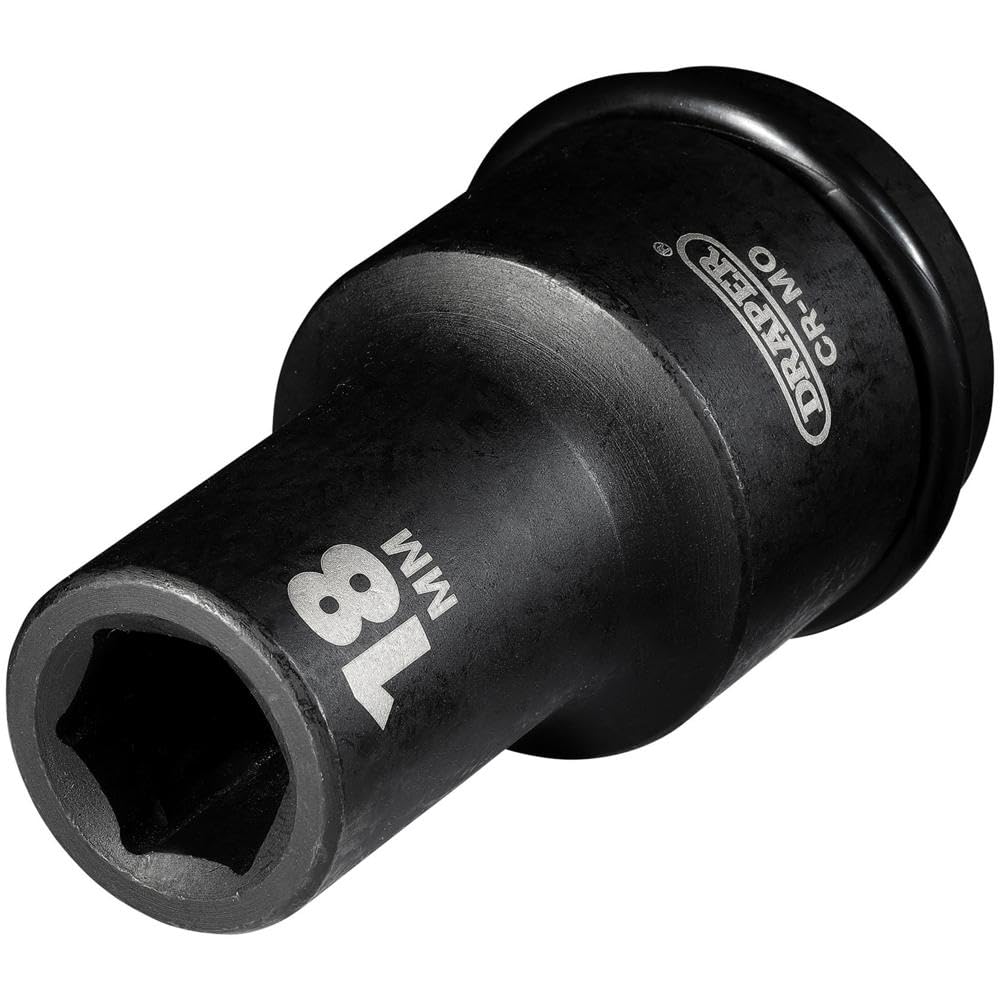 Draper 419D-MM Expert 5050 Square Drive Hi-Torq 6-Point Deep Impact Socket,18mm 3/4-inch