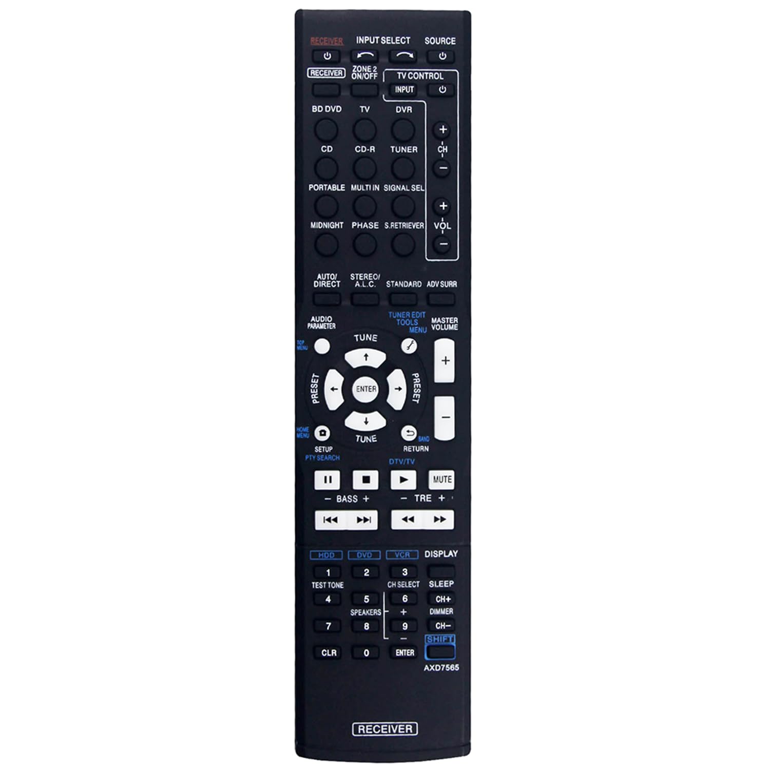 AXD7565 Remote Control Replacement for Pioneer Home Theater VSX-324-K VSX-819H VSX-828-S VSX-921