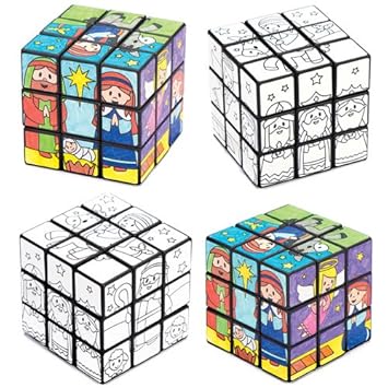 Cubi Puzzle Con Personaggi Del Presepe Da Colorare Per