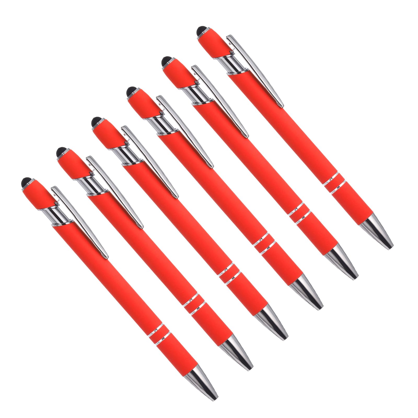 YOKIVE 6 Pcs Ballpoint Pen with Stylus Tip, 2 in 1 Black Ink Metal Shell 1.0mm Pen Tip Style 1, Great for Touch Screens, Office, Studios, Home, Writing, Drawing (Pink)