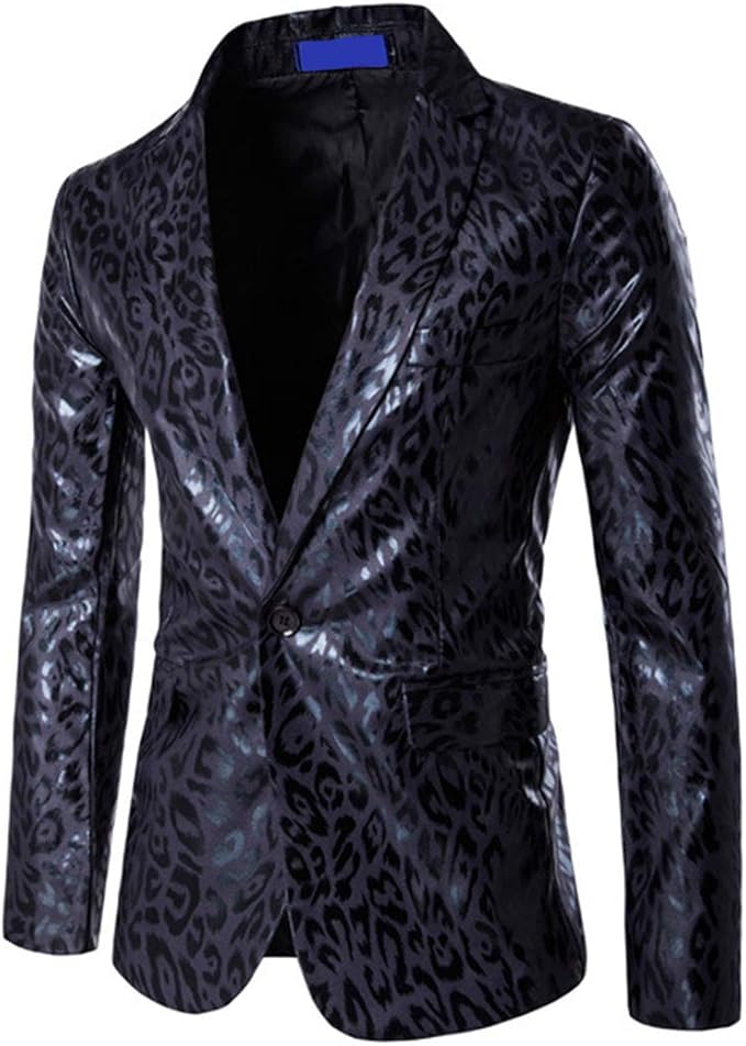 Herren Sakko Mit Leopardenmuster - Animal Print Blazer Für Party & Festivals