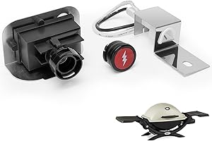 MOASKER 64868 Grill Igniter Kit for Weber Q1200 Q2200 Series Gas Grills Series Grills Igniter Button Kit Replacement Parts, Push Starter Ignition Kit for Weber Q1200 Q2200 Grill Igniter Accessories