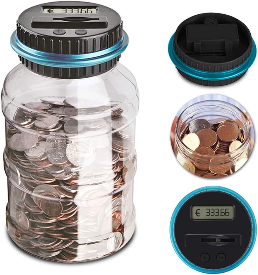 TMISHION Pot D'argent Numérique Tirelire Numérique à Affichage LCD Tirelire Boîte De Comptage De