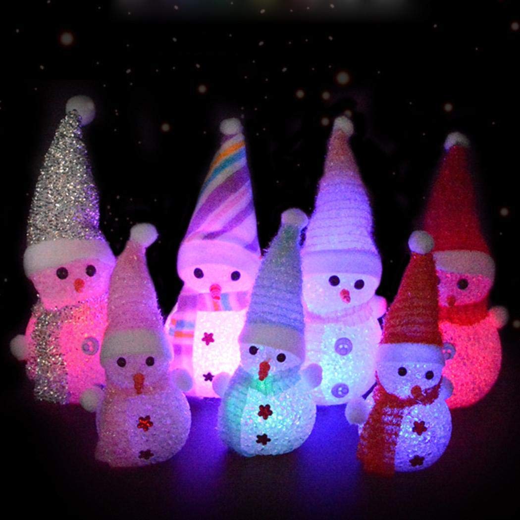 Miseku Color Changing LED Festival Snowman Night Light Home Decor Christmas Ornaments