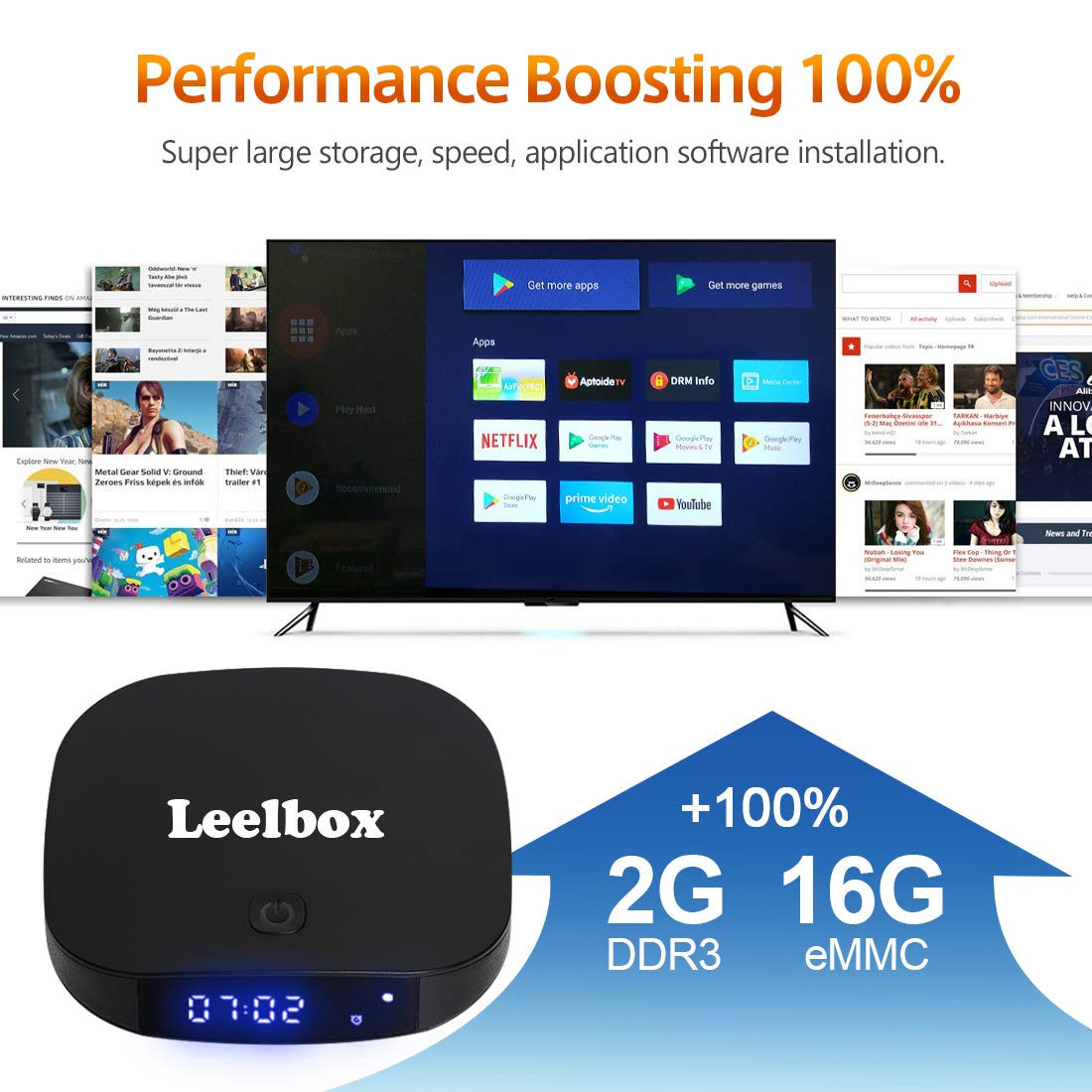 [2018 Edition] Leelbox Q2 pro Android 7.1 TV Box 2GB+16GB Dual-WIFI 2.4GHz/5GHz with BT 4.0 Supporting 4K (60Hz) Full HD Smart TV Box