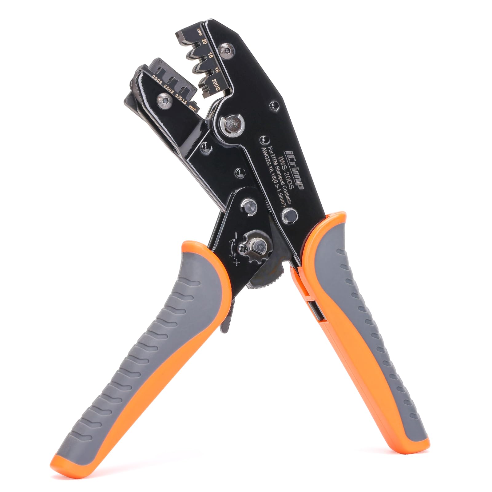 iCrimp Open Barrel Crimper with Positioner for Deutsch DT Series Connectors, Crimping Tool 0.5-1.5mm² (20-16 AWG)