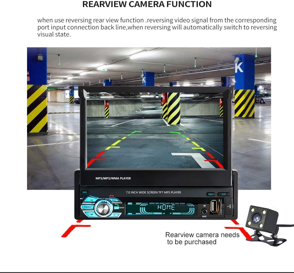 Binize Wince Car Radio(NO DVD),Retractable Front Pane Multimedia, Offline Navigation ,FM/Bluetooth/8GB SD Card/AUX-in/USB: Home Audio & Theater