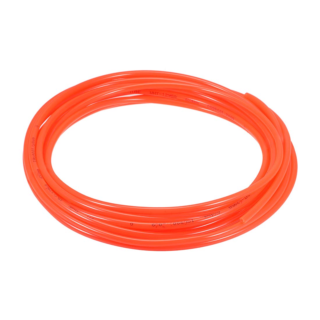 sourcing map Pneumatic Air Tubing, 6mm OD x 4mm ID 7m (275 Inch) PU Polyurethane Air Compressor Tubing Hose Pipe Orange