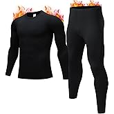 JZCreater Thermal Underwear for Men, Mens Long Johns Thermal Underwear Set, Fleece Lined Base Layer for Cold Weather