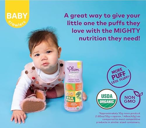 Plum Organics Mighty Puffs Organic Baby Food Two Flavor Variety