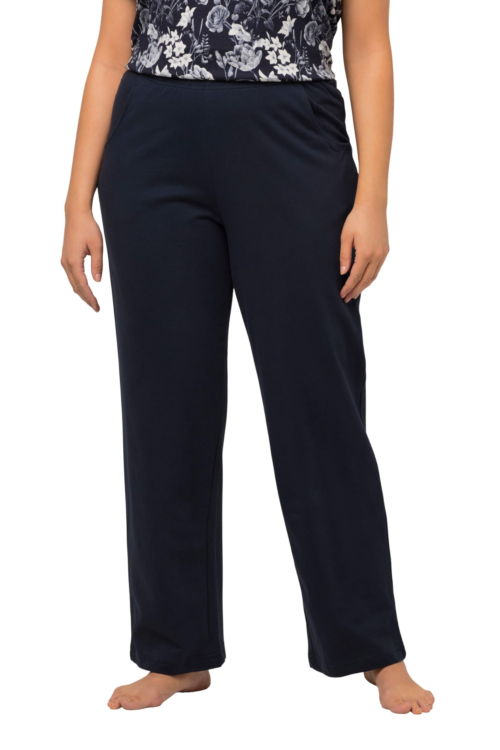 Ulla Popken Women's Joggers Trousers, Navy, 50W / 32L