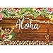 Allenjoy 7x5ft Summer Aloha Luau Party Backdrop Tropical Hawaiian Flowers Wooden Sculpture Photography Background Sea Palm Birthday Musical Party Banner Decoration Cake Table Photo Studio Booth Props