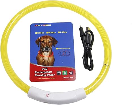 gohigher - Collar para perro luminoso, luz LED intermitente con carga USB