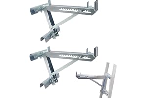 ASDJAKZP 2 Pack Ladder Jacks Scaffold Bracket, Two-Rung Short Body Extension Ladder Jack, Steel Ladder Platform Accessories f