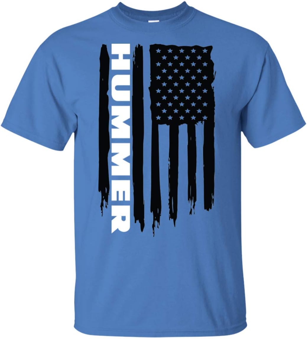 WheelSpinAddict Men's Hummer H1 H2 H3 USA Flag T-Shirt