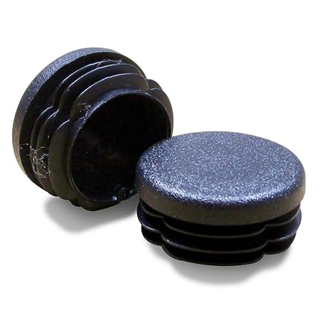 Ajile® - 24 Stücke - Endkappen für Rundrohre Lamellenstopfen Rundrohrstopfen Rohrkappen AUSSENDURCHMESSER 16 mm - SCHWARZ - E