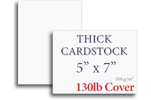 DESKTOP PUBLISHING SUPPLIES Extra Heavy Duty 130lb Cover Cardstock - 5" x 7" Bright White - 350gsm 17pt Thick Paper - Index, Flash & Post Card Stock - 100 Pack