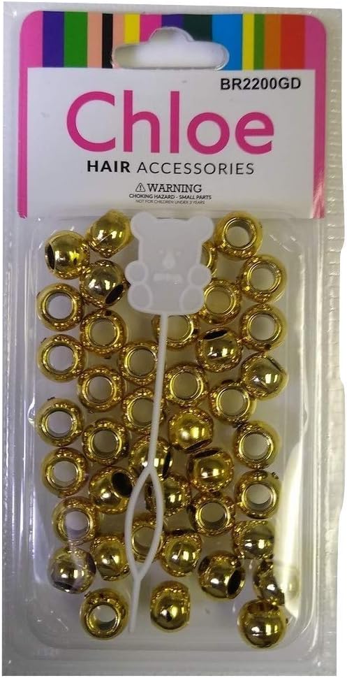 Chloe Hair Beads Round Shape (Gold)