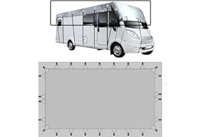 HFKJway 210D Oxford Cloth Camper Cover - Wind, Rain and Snow Proof - Grey, 9.5m x 3m