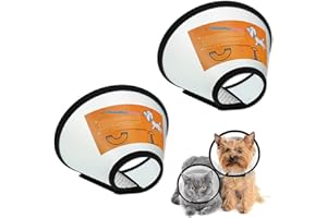 VOVIGGOL 2 Pack Cat Cones to Stop Licking, Cat E Collar Pet Cone for Cats After Surgery, Pet Elizabethan Collar Dog Head Cone Recovery Cone for Most Cats & Small Dogs (Size L, 5#)