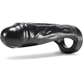 Oxballs - Thug - Penetration Silicone Toy with Built-in Cockring - Realistic Veiny Dildo Texture - Flexible Lifelike Male Attachment for Men&rsquo;s Adult Toys &amp; Couples Play - Platinum Silicone - Black