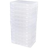 Uxwuy 12 Pack 36 Grids Bead Organizers Plastic Organizer Box with Dividers 3600 Tackle Boxes Organizer Clear Box Organizers Compartment Storage Container