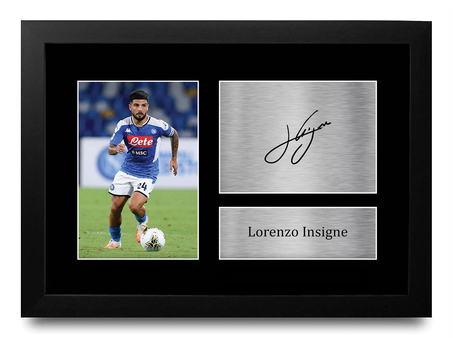 HWC Trading FR A4 Lorenzo Insigne Napoli Gifts Printed Signed Autograph Picture for Football Fans and Supporters - A4 Framed