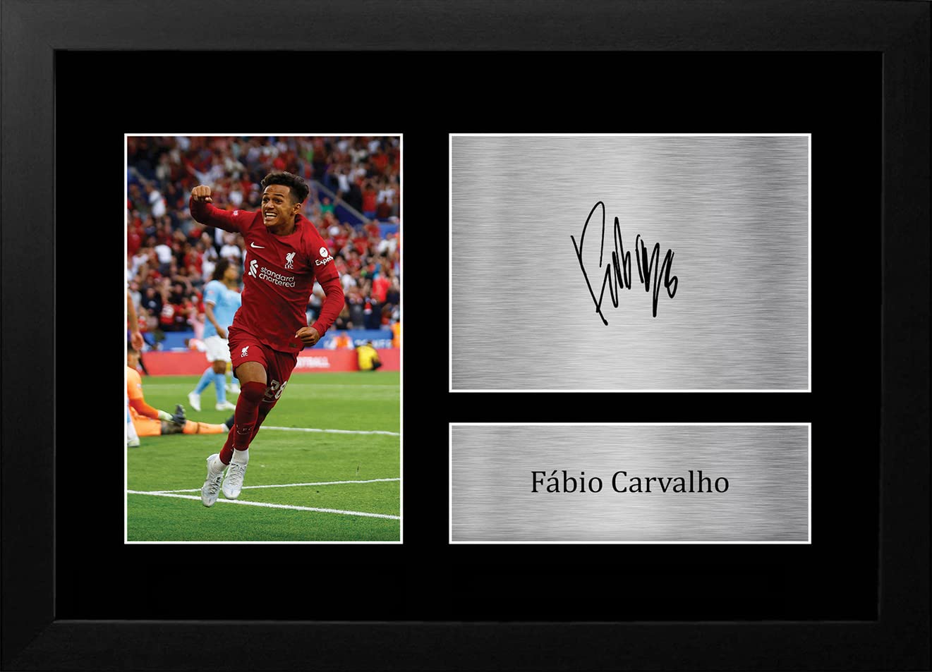 HWC Trading FR A4 Fabio Carvalho Liverpool Gifts Printed Signed Autograph Picture for Football Fans and Supporters - A4 Framed