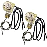 Ceiling Fan Light Switch Zing Ear Pull Chain ZE-109 Fan Light Switch, On-Off Speed with Pull Chain Compatible with Ceiling Fans, Lamps and Wall Lights (2, Bronze)