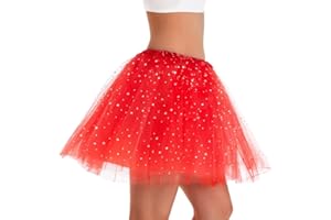 Phantomon Tutu Skirt Women's Teens Classic Elastic 4 Layered Tulle Ballet Tutu Skirt, Adult Size Non See-Through