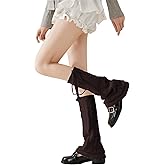 YELAIVP Kawaii Leg Warmers Y2K Knit Lace up Leg Warmers Cute Japanese Harajuku Lolita Leg Warmer for Women Girls