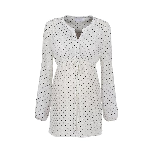 2HEARTS Umstands- und Still-Bluse Dots - Umstandsbluse im Punkte-Design mit verdeckter Knopfleiste & Schlitzausschnitt - Offw