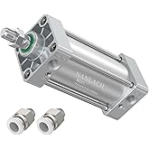 NANLACH Aluminum Alloy Pneumatic Air Cylinder Bore:2 1/2 inch(63 mm), Stroke:3inch (75 mm),Screwed Piston Rod Dual Action Lar