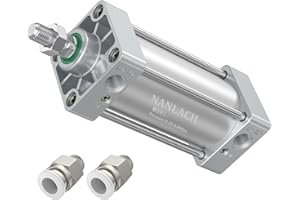 NANLACH Aluminum Alloy Pneumatic Air Cylinder Bore:3.15 inch(80 mm), Stroke:8 inch (200 mm),Screwed Piston Rod Dual Action Large Thrust SC80X200