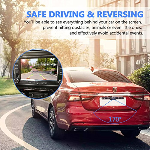 Bestfy Car Rear View Reversing Backup Camera with IP67 Waterproof Rating, 170°Perfect View Angle & 7 Infrared Night Vision LED Lights, Universal Vehicle Backup Camera System for RV, Truck, Bus