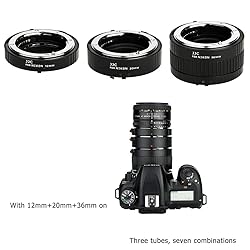 JJC F Mount Auto Focus Macro Extension Tube Set for