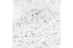CARPORAY 2000pcs White Clay Beads for Bracelets Making, Flat Round Polymer Clay Beads 6mm Spacer Heishi Beads for Jewelry Making Earring Bracelets Necklace