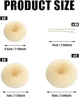 CORTNEY Hair Donuts Bun Maker Set 6pc Beige & 30pc Blonde U Pins for Chignon view 2