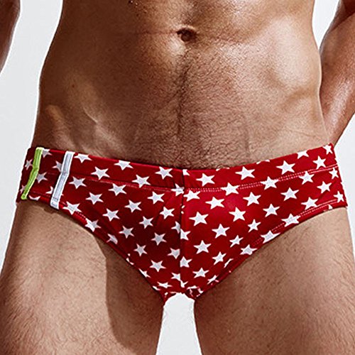 image for Hunzed Men Clothing Men Print Swimming Underwear, Star Swimwear Swim B